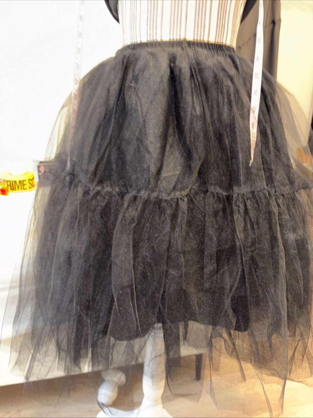 Black Tulle Layered knee lentgh Skirt worn once